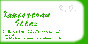 kapisztran illes business card